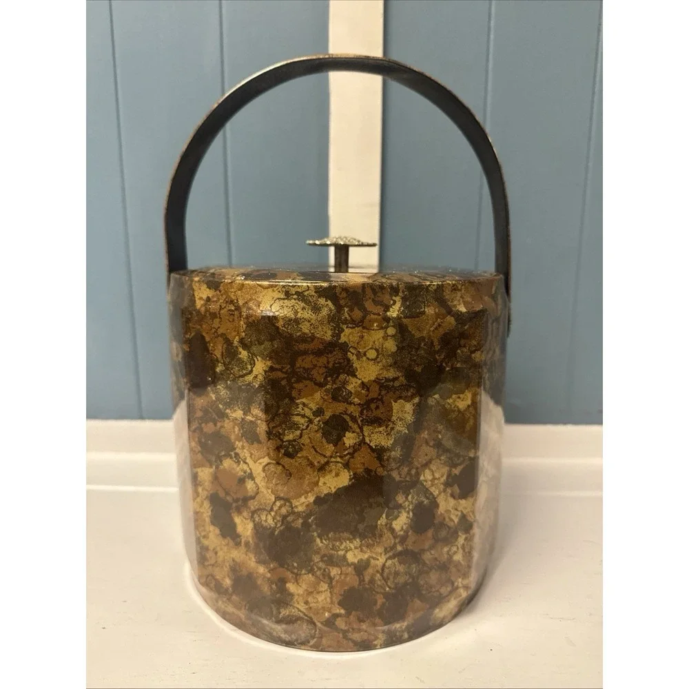 Vintage Shelton Ware Ice Bucket Tortoise 60s Mid Century‎ Retro USA MCM